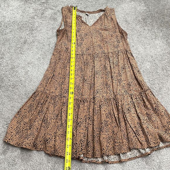 Old Navy Leopard A-Line Relaxed Midi Dress Womens Medium Brown Sleeveless Boho - Picture 5 of 13
